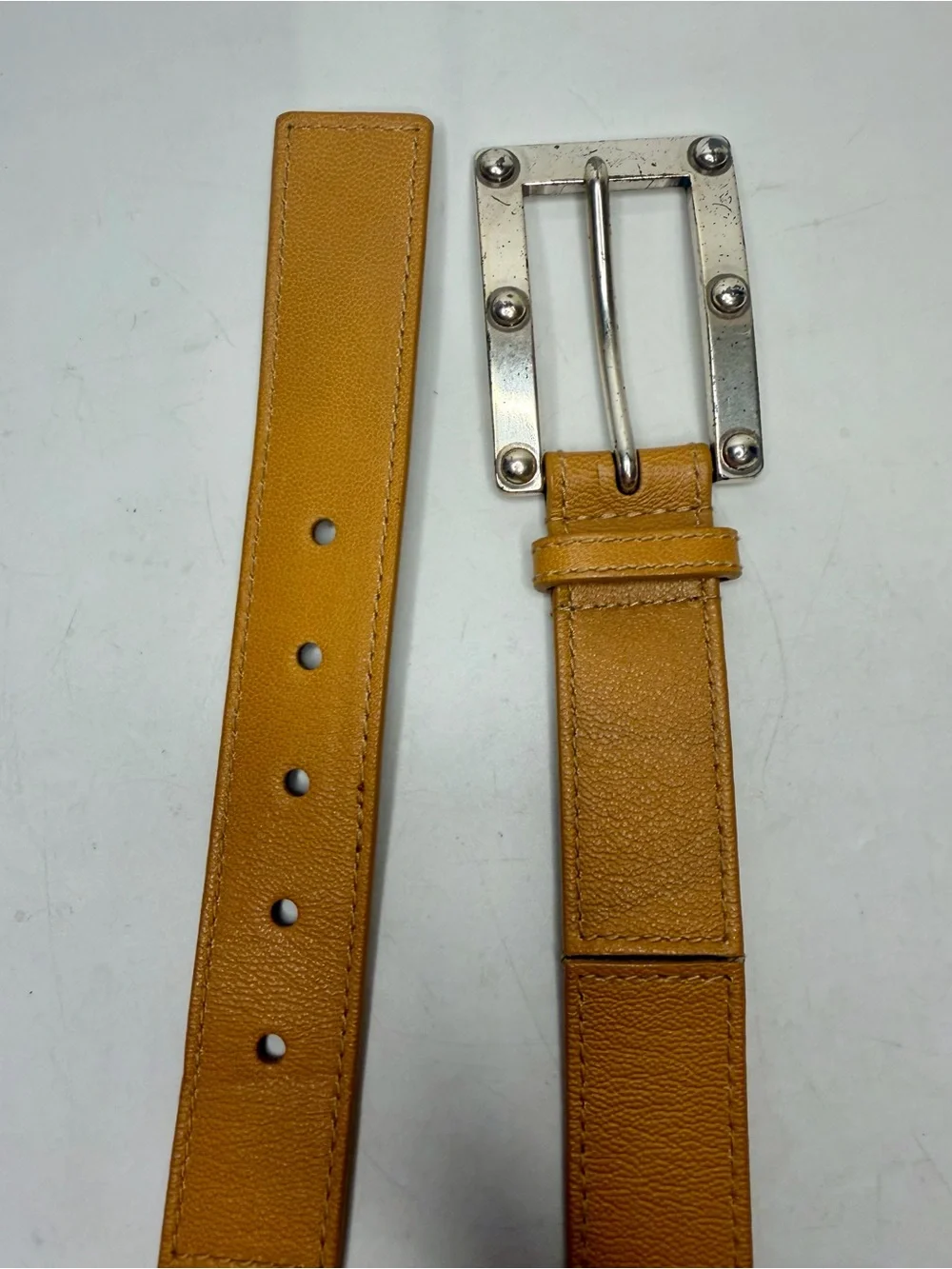 Vintage Michael Kors Genuine Leather Belt with silver Buckle Size M Mens 34 1.5”